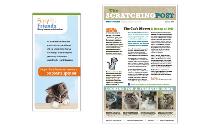 Furry Friends brochure and newsletter